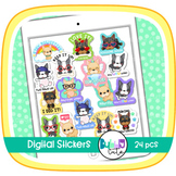 Digital Stickers for Distance Learning French Bulldogs
