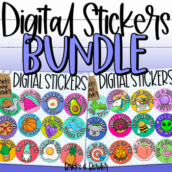 Preview of Digital Stickers for Distance Learning Google Classrooms BUNDLE