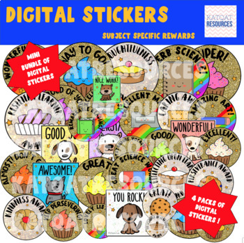 Preview of Digital Stickers for Distance Learning - Great Value Mini Bundle Variety Pack 1