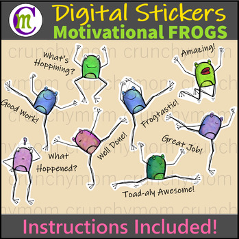 Preview of Motivational Digital Stickers Distance Learning