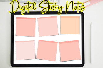 Preview of Digital Sticky Notes For Planner Total 6 items Size 5000x 5000 px