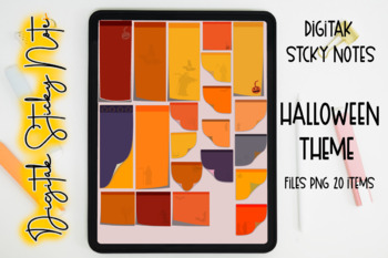 Preview of Digital Sticky Notes For us Planner halloween theme 20 items