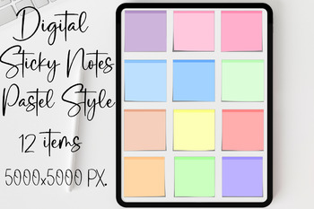 Preview of Digital Sticky Notes Pastel Style 12 items , Use notice idea for everyday
