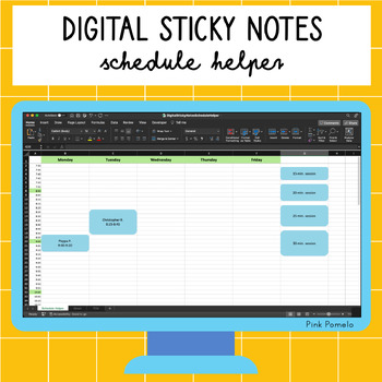 Preview of Digital Sticky Notes Schedule Helper
