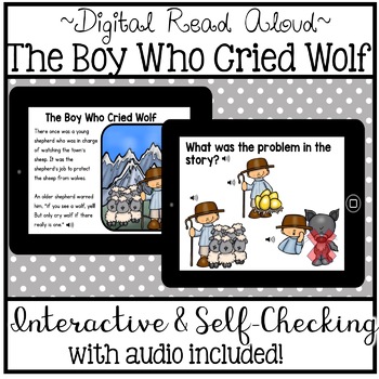 Preview of Digital Stories - Aesop's Fables The Boy Who Cried Wolf (Boom Cards)