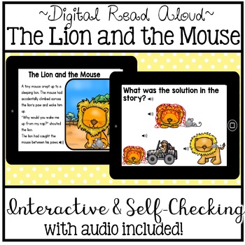 Preview of Digital Stories - Aesop's Fables The Lion and the Mouse (Boom Cards)