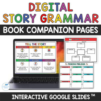 Preview of Digital Story Grammar and Speech Therapy Any Book Companion Slides 