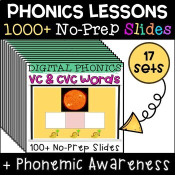 Preview of Decoding Phonics Lessons w/ Encoding & Phonemic Awareness Digital Slides BUNDLE