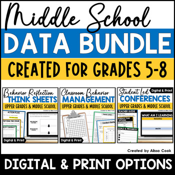 Preview of Digital Student Data Tracking Bundle | Upper Elementary & Middle School