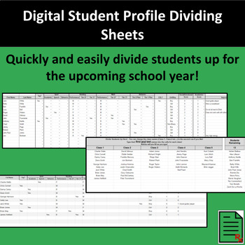 Preview of Digital Student Dividing Sheet for Elementary Grade Levels - Google Sheets-Excel