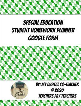 Preview of Digital Student Homework Assignment Planner Google Form
