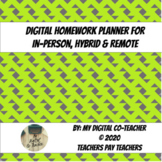 Digital Student Homework Sheet / Planner - 3 Versions  -re