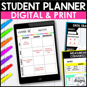 Preview of Digital Student Planner | Editable Student Binder | Google Slides