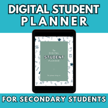 Preview of Digital Student Planner | Middle School High School Google Slides Greens