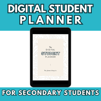 Preview of Digital Student Planner | Middle School High School Google Slides Neutral
