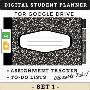 Preview of Digital Student Planner for Google Drive | Schedule & To-Do Lists - Set 1 -