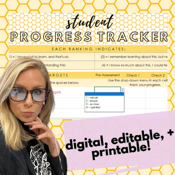 Preview of Digital Student Tracker - Progress Grade Goal Learning Tracker