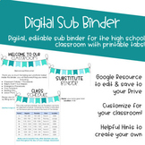 Digital Sub Binder for High School
