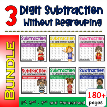 Preview of Digital Subtraction Drills: Math Fact Fluency 3 Digit Without Regrouping