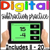 Digital Subtraction Fact Practice | 11 - 20