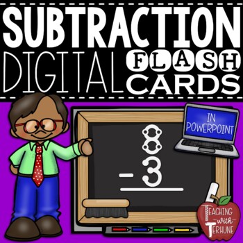 Preview of Digital Subtraction Flash Cards in PowerPoint {with Counting Dots}