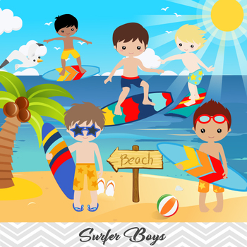 beach boy clipart