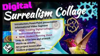 Preview of Digital Surrealism Collage using Google Slides Easy & Fun!