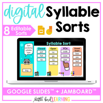 Preview of Digital Syllable Sorts - Google Slides and Jamboard