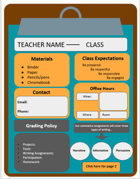 Preview of Digital Syllabus Template - 4 color options