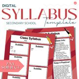 Digital Syllabus Template: EDITABLE - Any Subject - Second