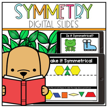 Preview of Digital Symmetry Kindergarten & First Grade | Google Slides Lines of Symmetry