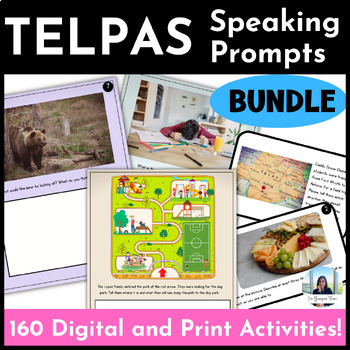 Preview of TELPAS | ESL | Practice Digital & Print Speaking Prompts | NO PREP Activities