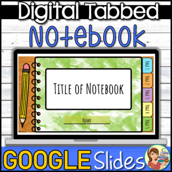 Preview of Digital Tabbed Notebook Template: Google Slides