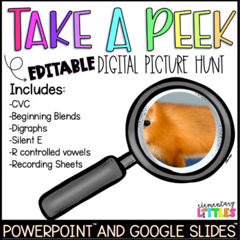 Preview of Digital Take A Peek | Phonics Picture Hunt