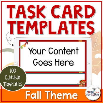 Preview of Digital Task Card Templates for Google Classroom | Fall / Autumn Theme