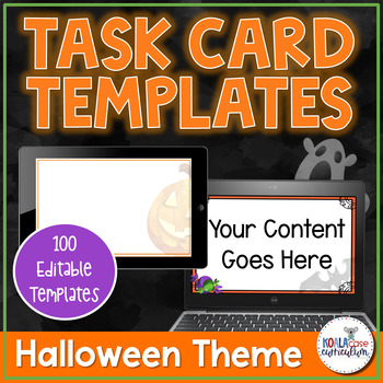 Preview of Digital Task Card Templates | Halloween Theme