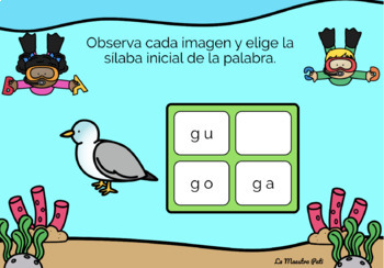 Boom Cards in Spanish- La sílaba inicial by La Maestra Pati Bilingue