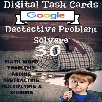 Preview of Digital Task Cards-3.0: 5th Grade Math Review-Word Problems on Google™ Slides