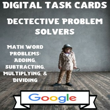 Preview of Digital Task Cards-1.0: 5th Grade Math Review-Word Problems on Google™ Slides