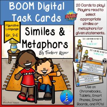Preview of Digital Task Cards: Similes and Metaphors 