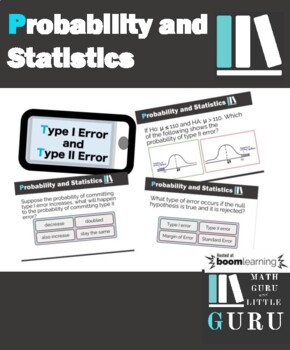 Preview of Boom Cards Statistics Type I and Type II Error  Digital Task Cards