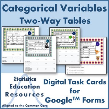 Preview of Digital Task Cards for Categorical Data and Two-Way Tables