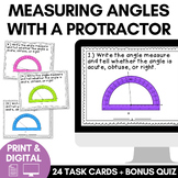 Measuring Angles with a Protractor Digital Task Cards