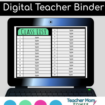Preview of Digital Teacher Binder: Class List, Logs, Notes, & More {Google Slides}
