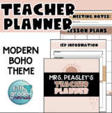 Digital Teacher Binder for Google | Editable Boho Theme Planner