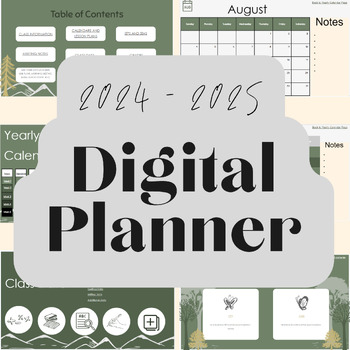 Preview of Digital Teacher Calendar, Binder, and Planner