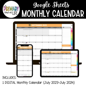 Preview of Digital Teacher Calendar | Google Sheets {editable}