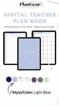 Preview of Digital Lesson Plan Book: Undated Weekly & Daily Lesson Plans (Light Blue)