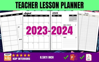 Preview of Digital Teacher Lesson Planner 2023-2024Monthly Planner Powerpoint Editable File