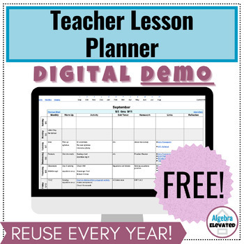 Preview of Digital Teacher Lesson Planner DEMO – Google Sheets (Editable)